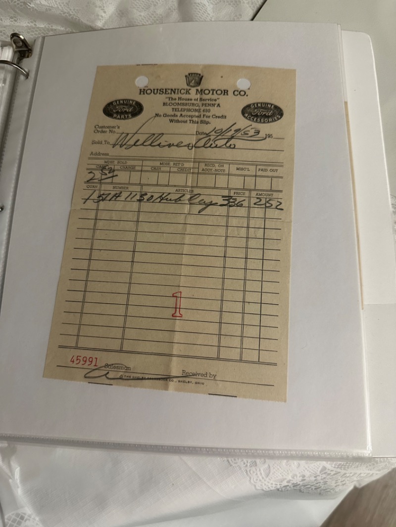 Vintage HouseNick Motor Co. Document