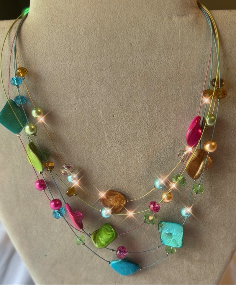 Vibrant Bohemian Multi-Strand Beaded Necklace