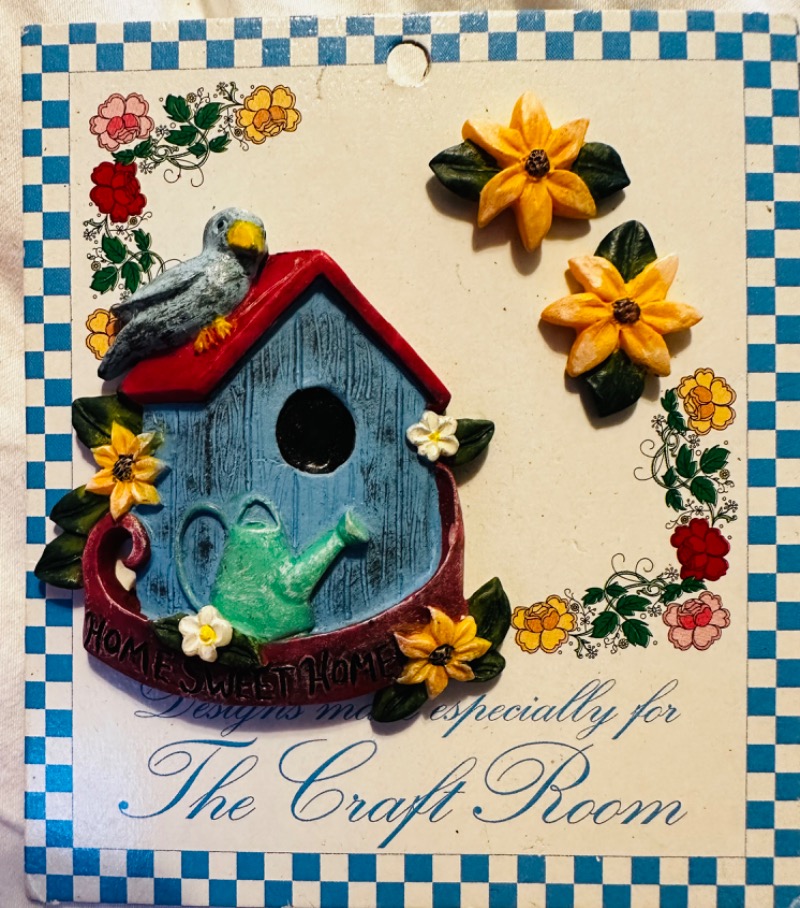 Hand-Painted Decorative Lapel Pin & Earrings Birdhouse 