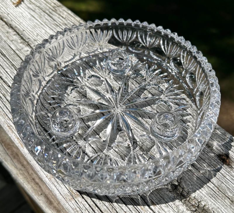 Vintage Princess House 24% Lead Crystal 3 Taper Candle Holder Diamond Cut Design
