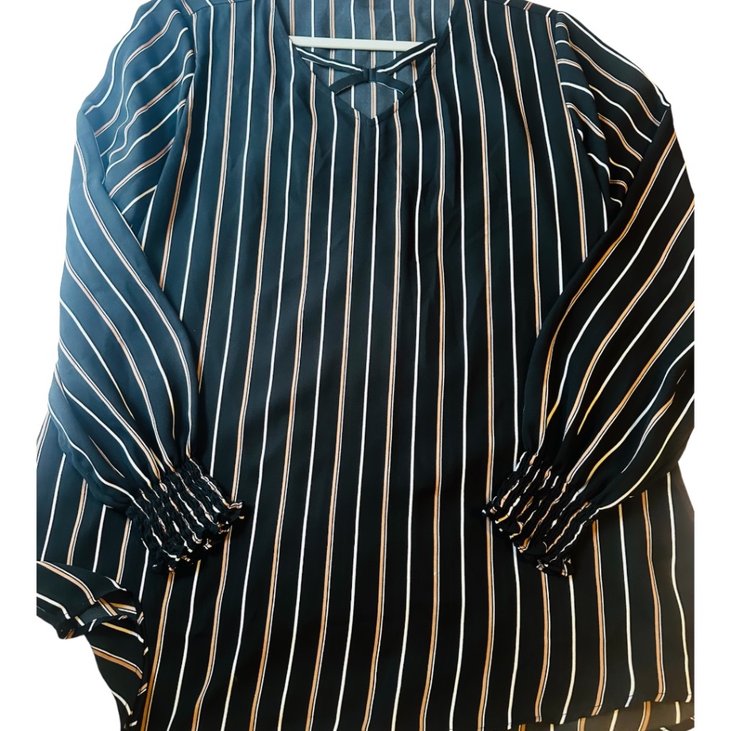 Elegant Maurice’s, Size L, Striped Blouse - Perfect for Work to Evening Wear
