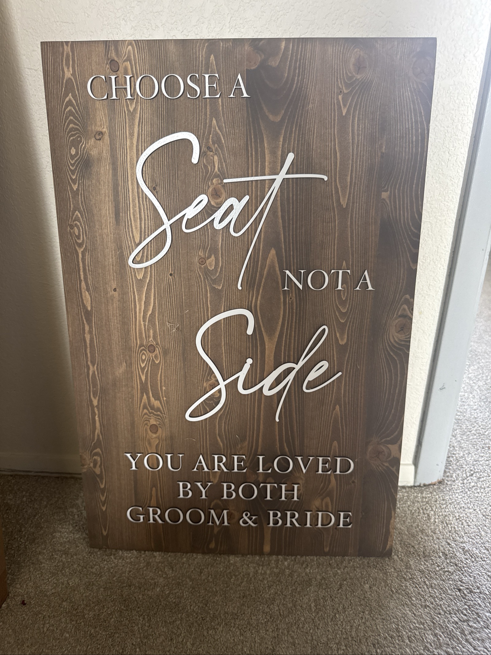 Choose a seat not a side wood sign photo 1