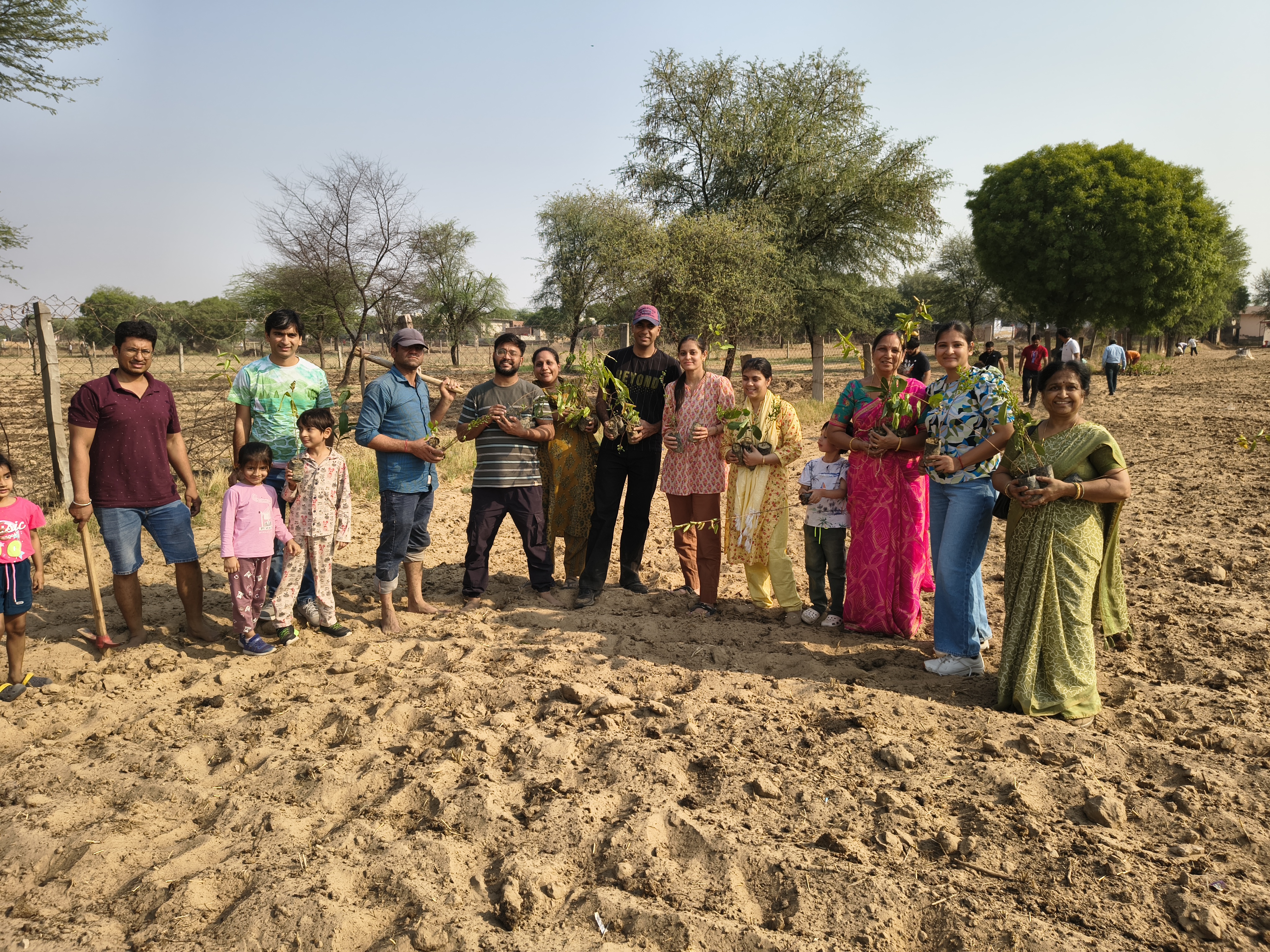 Volunteers planting trees