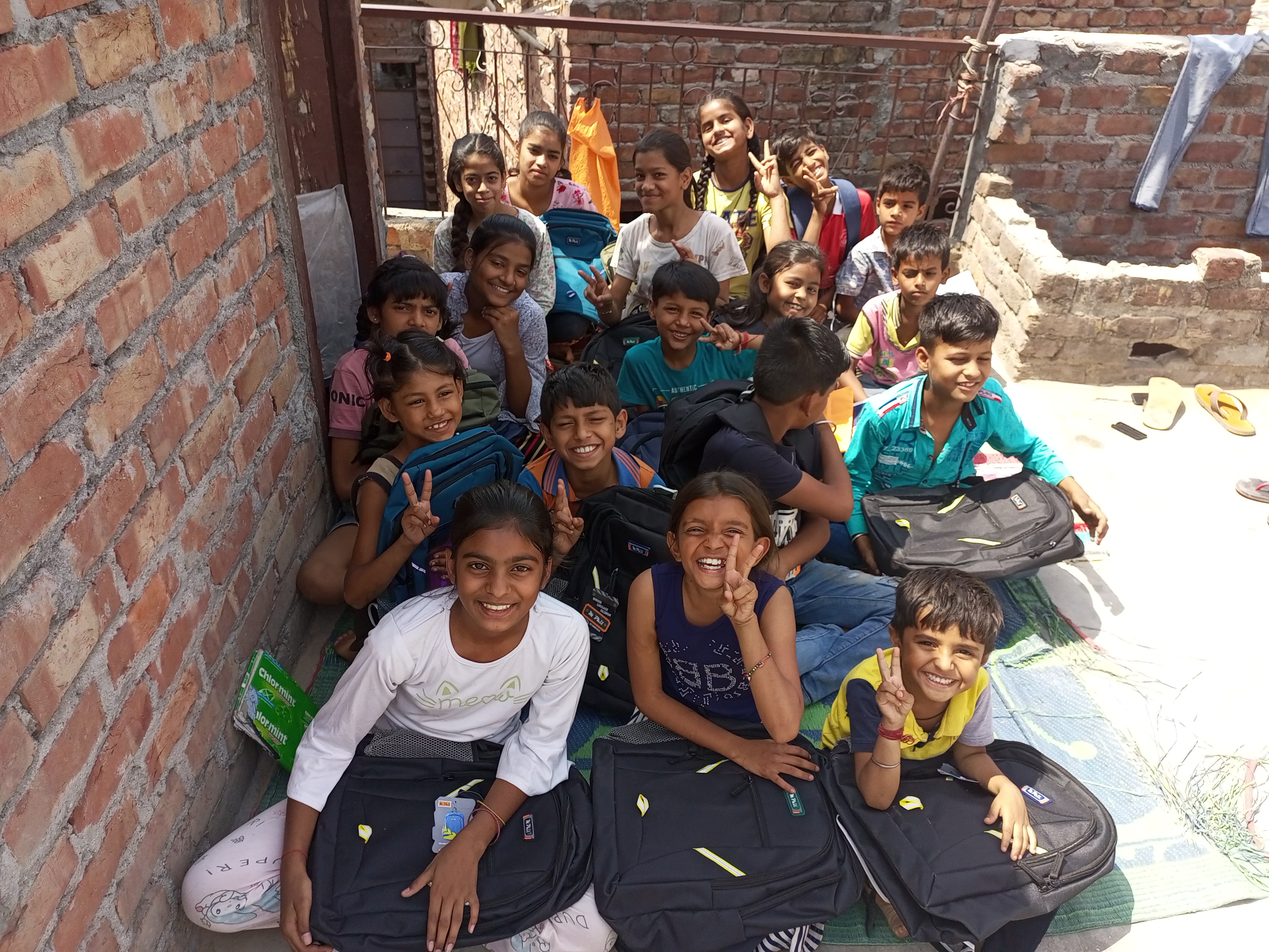 Children studying in classroom