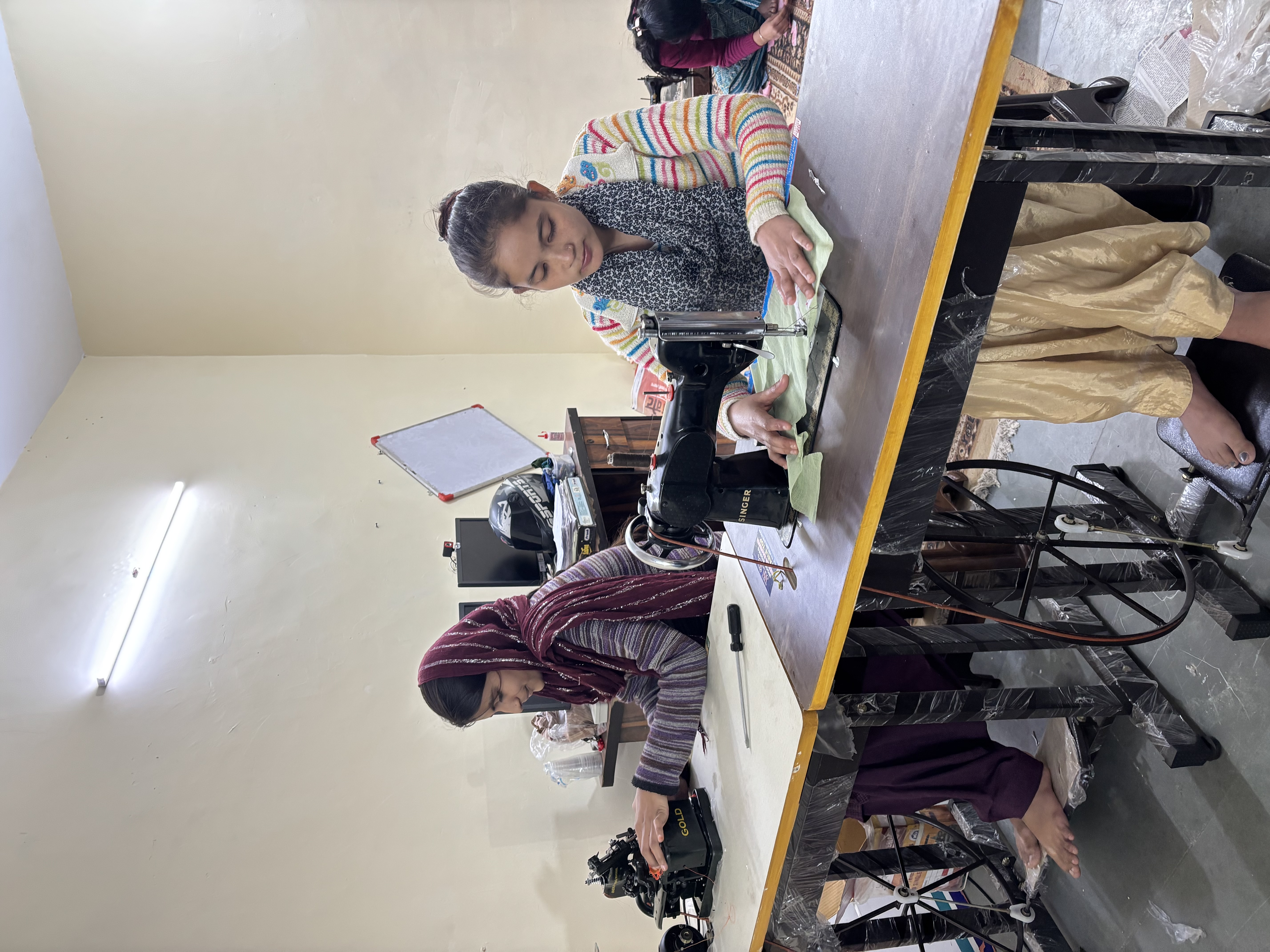 Woman learning tailoring