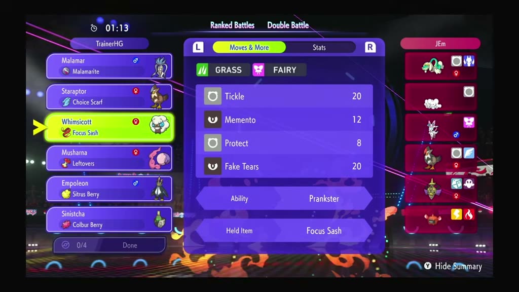 TrainerHG's Musharna Baton Pass Team screenshot 2