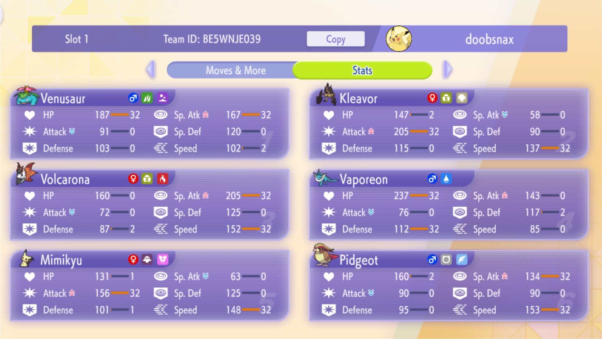 Doobsnax's Venusaur Kleavor Balance screenshot 2