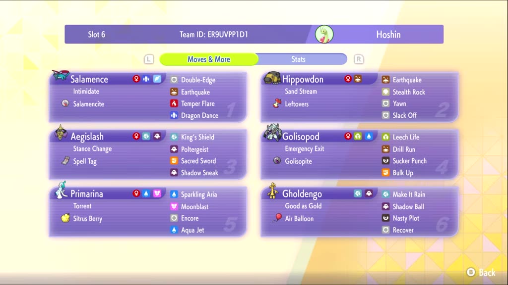 #1 Mega Salamence Team — Salamence / Hippowdon / Aegislash / Golisopod / Primarina / Gholdengo preview