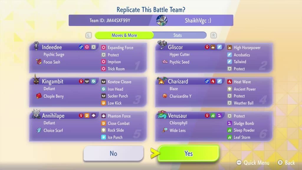 James Baek's Gliscor Top 10 Ladder Team preview