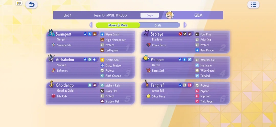 GingerrBreadman13's Rain Trick Room Doubles screenshot 1
