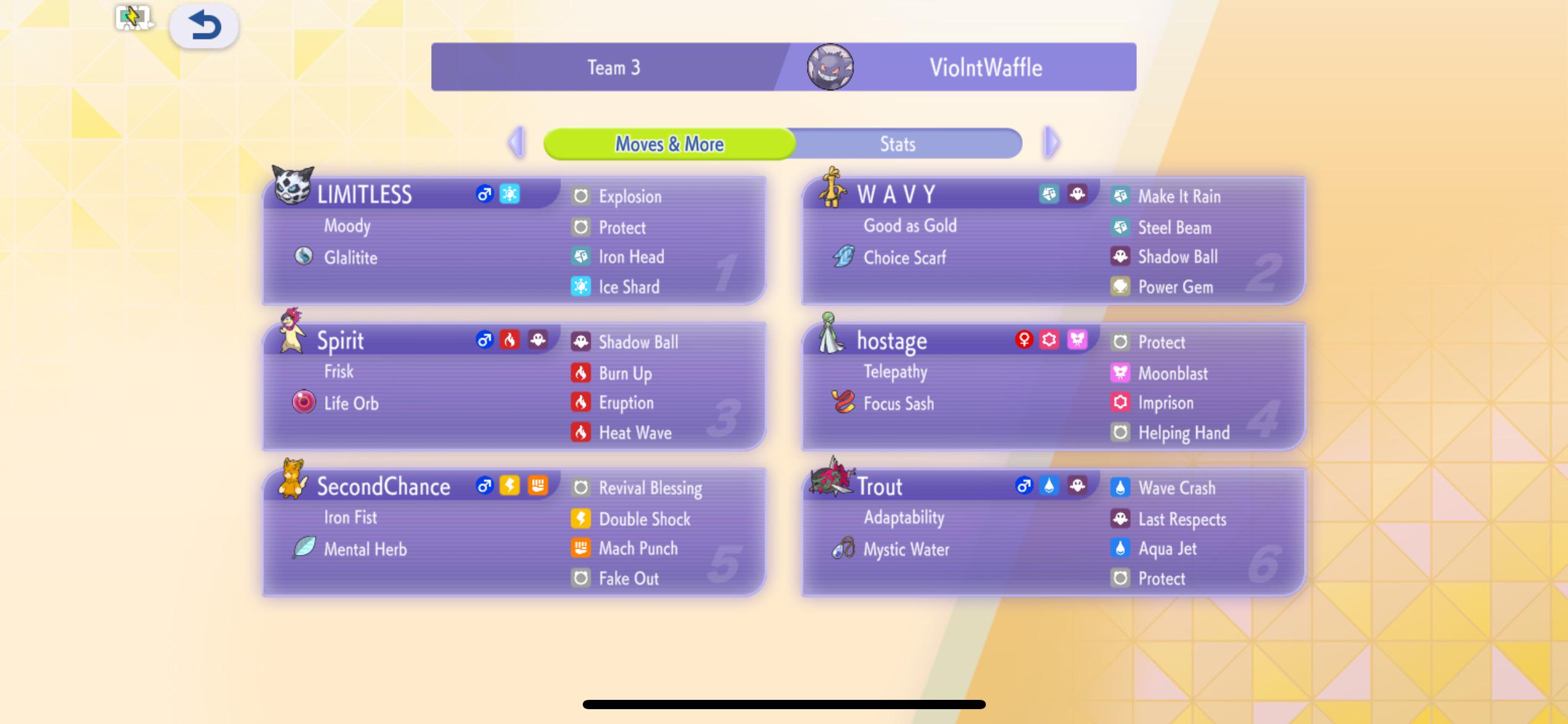 Mega Glalie / Pawmott Team preview