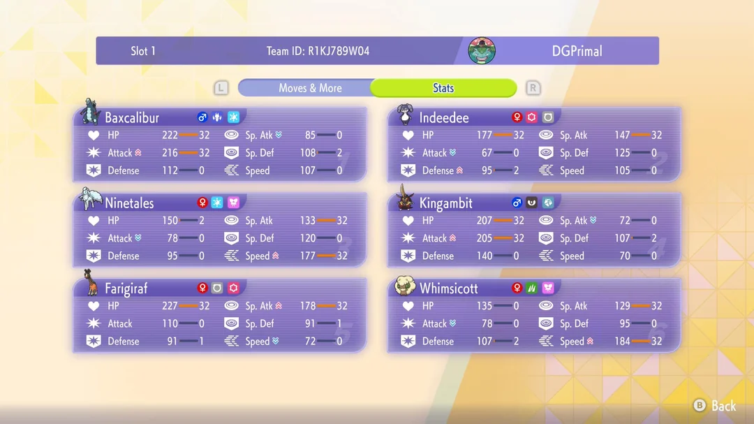 Help with a Baxcalibur team in Doubles screenshot 2