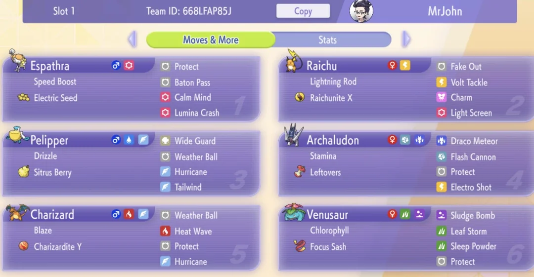 Eapathra Raichu-X Sun-Rain Team preview