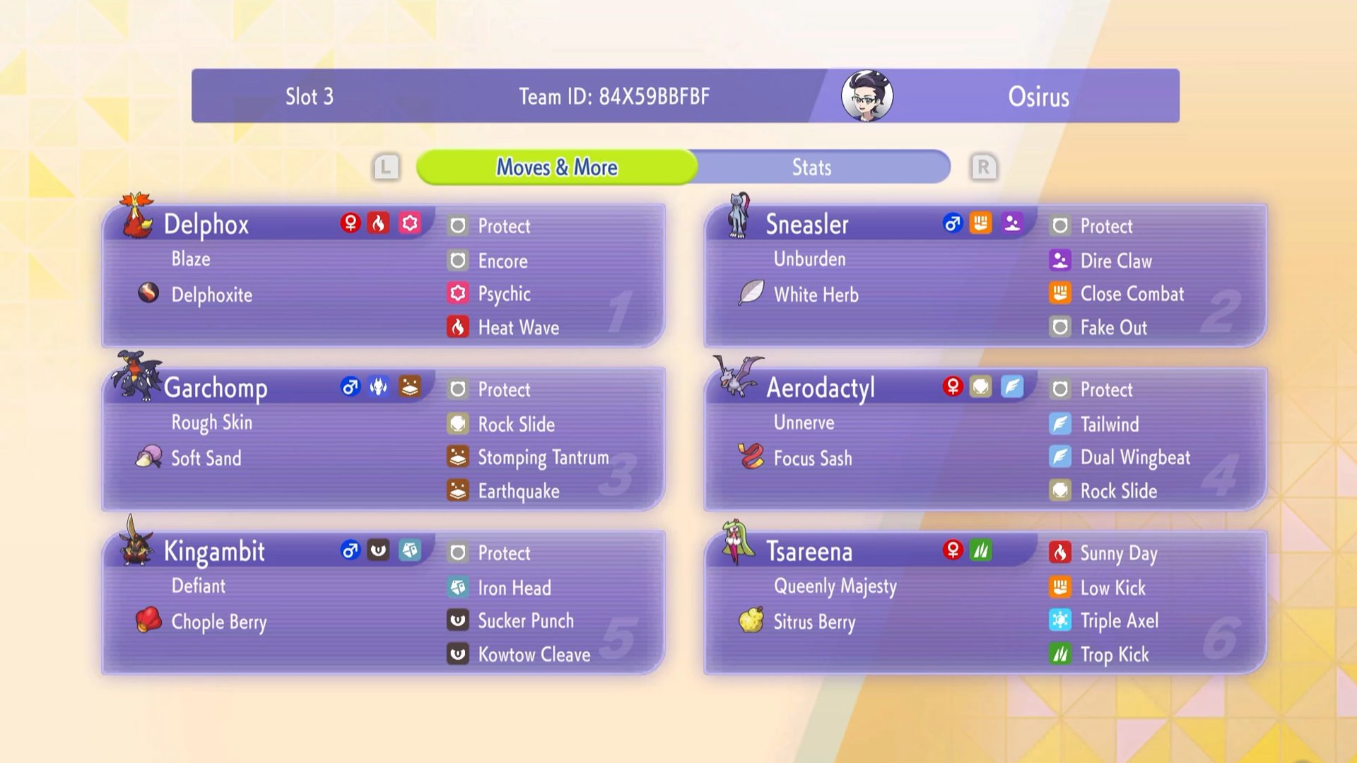 Osirus' Champion Delphox Tsareena screenshot 2