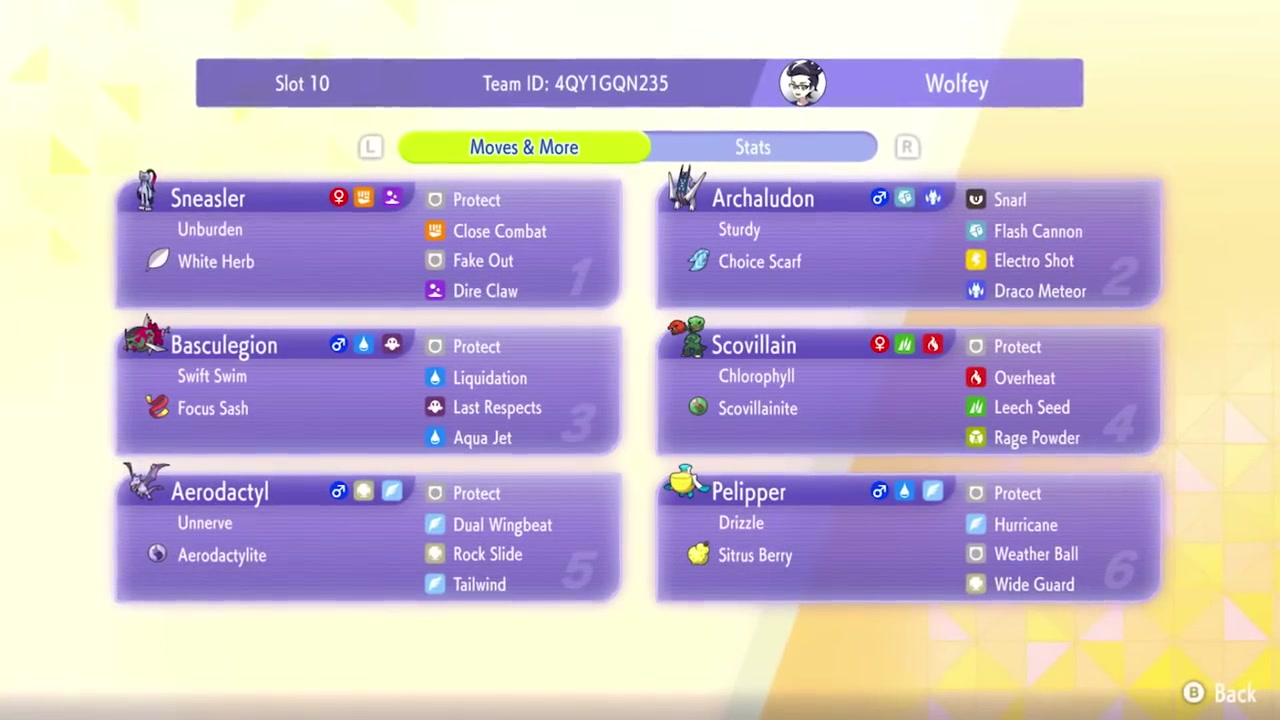 Wolfey's Aerodactyl Scovillain Rain preview