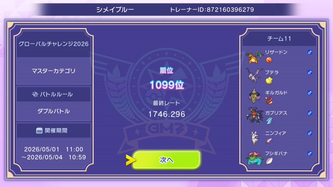 Toranseru's Global Challenge 1746+ Charizard Team preview