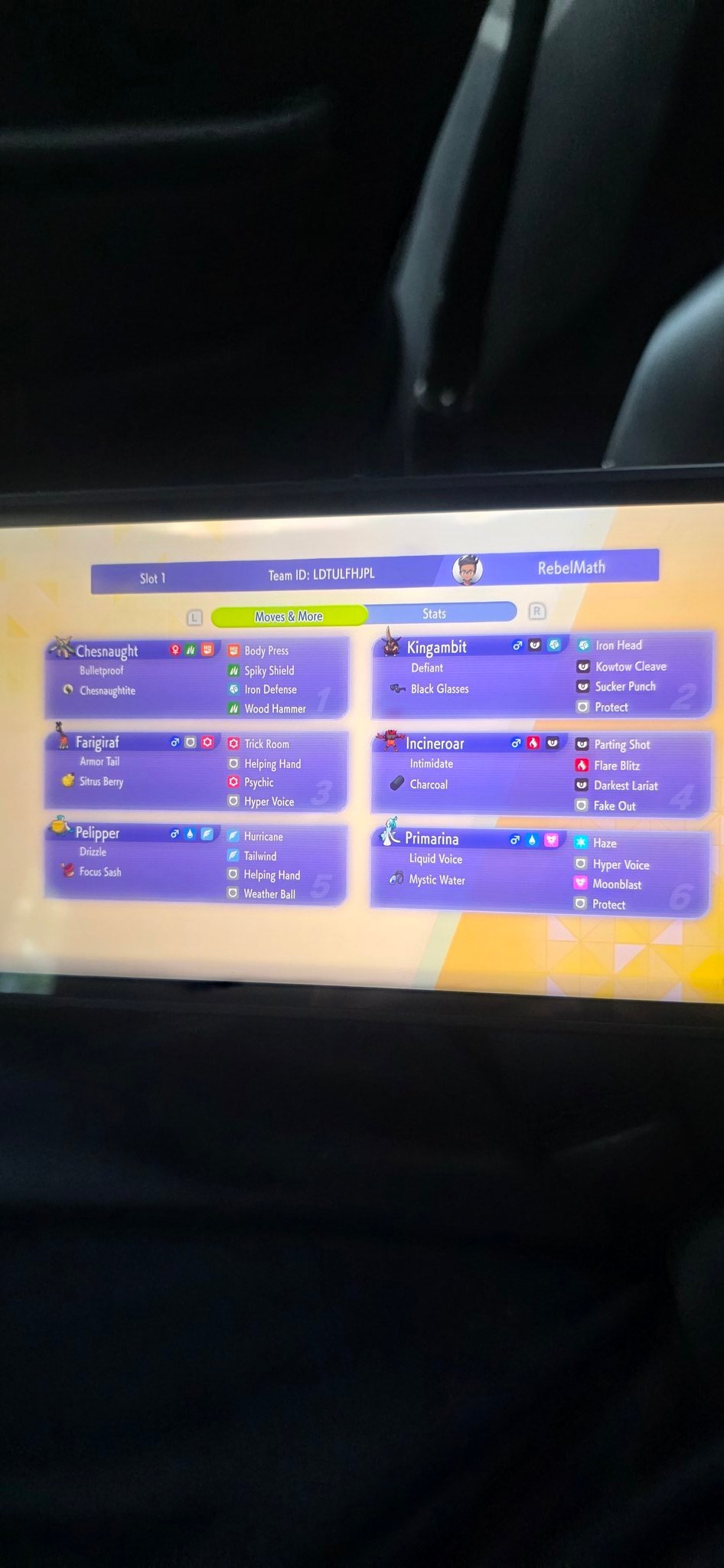 MegaCinderite's Chesnaught Primarina Team preview