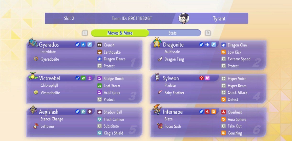 Tyrant's Gyarados Victreebel Team screenshot 2