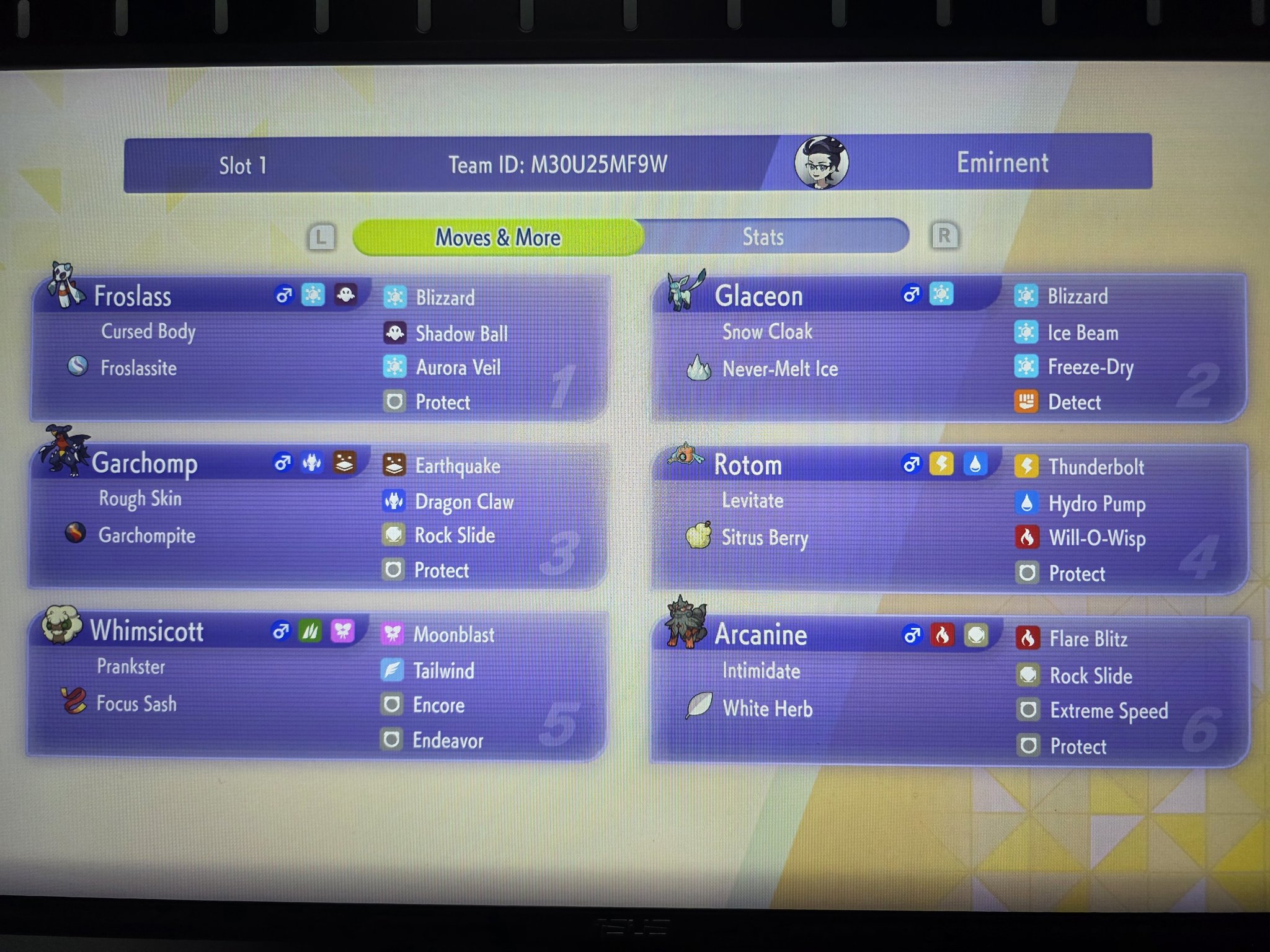 Emir's Froslass Garchomp Team preview