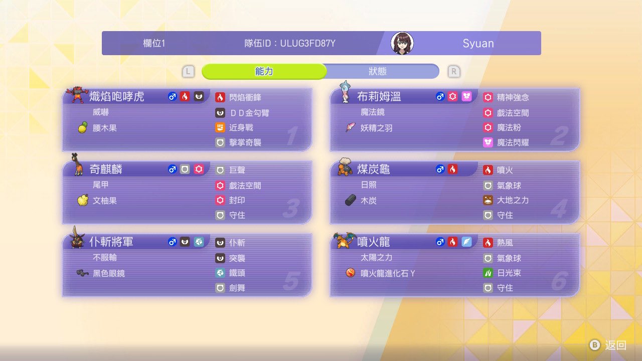 johnnychiou36's Charizard-Y HTR Team screenshot 2