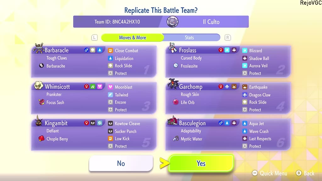 RejoVGC's Barbaracle Froslass Offense preview