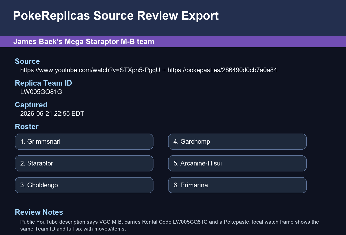 James Baek's Mega Staraptor M-B Team screenshot 1