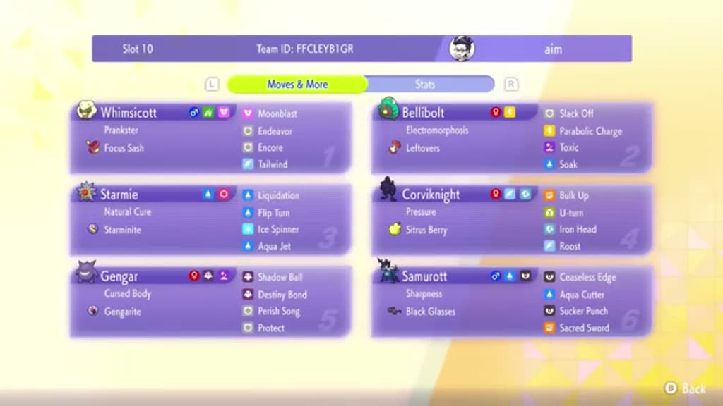 KA_CR Starmie Singles Team preview