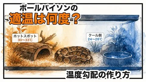 ボールパイソンの適温は何度？温度勾配の作り方と当店の温度設定