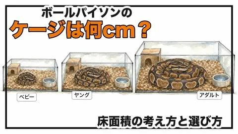 ボールパイソンのケージはどのサイズ？床面積の考え方と選び方