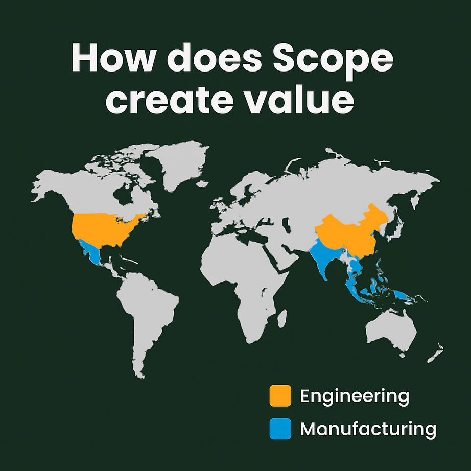 Global engineering and manufacturing map