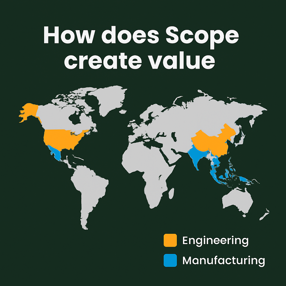 Global engineering and manufacturing map