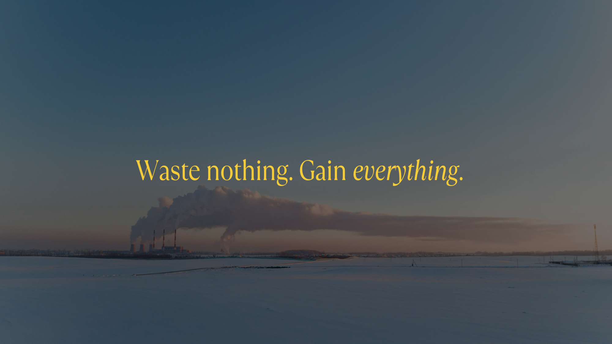 Industrial landscape with Scope campaign messaging