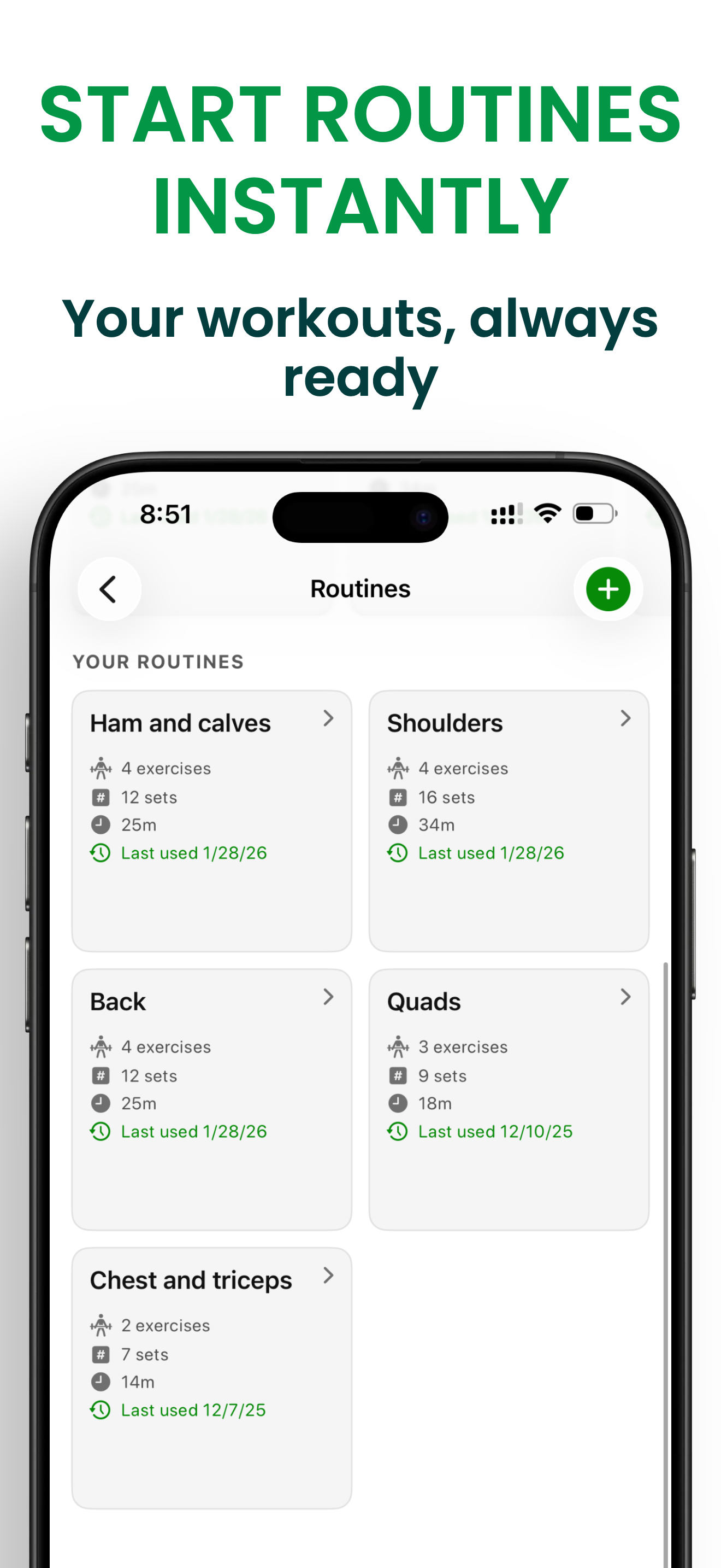 Bazu iPhone screenshot — routines