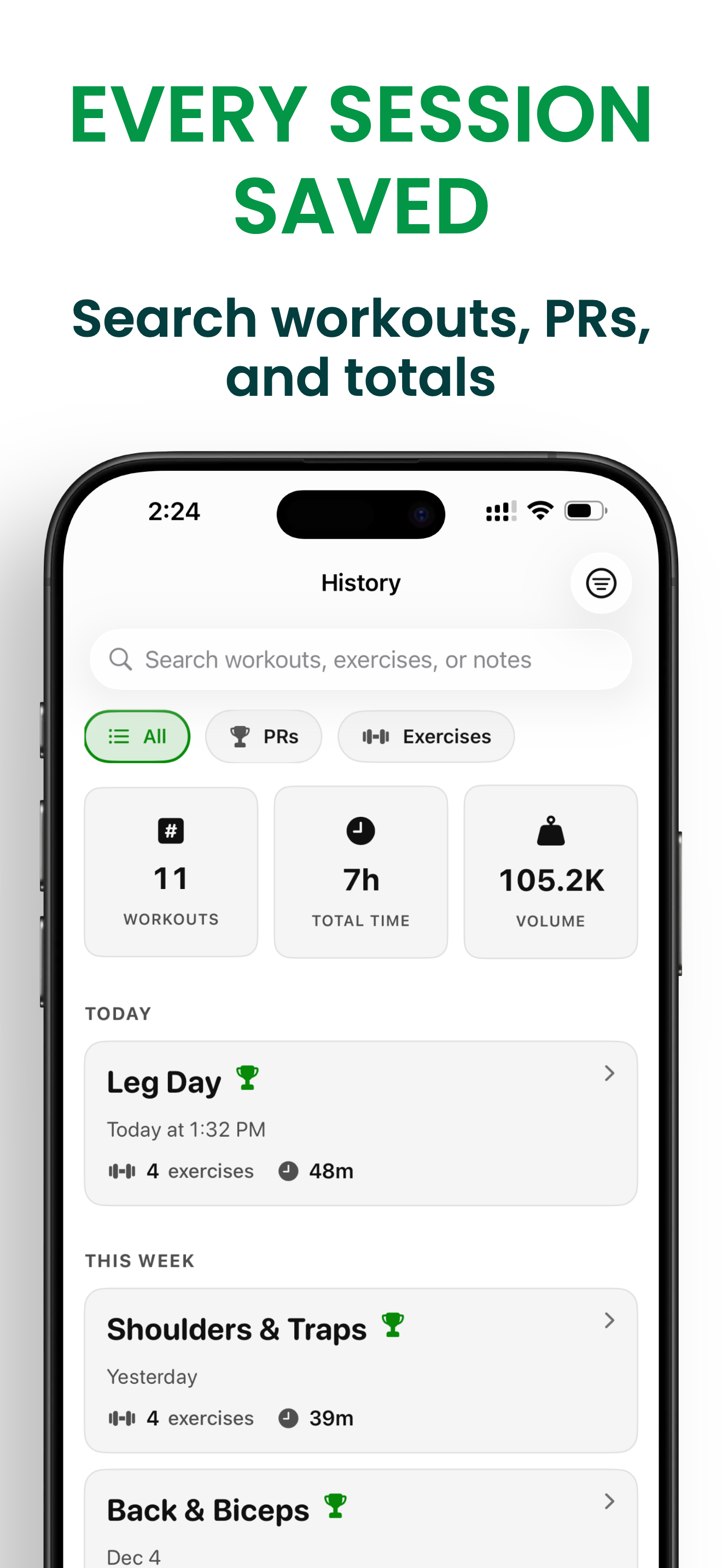 Bazu iPhone screenshot — history
