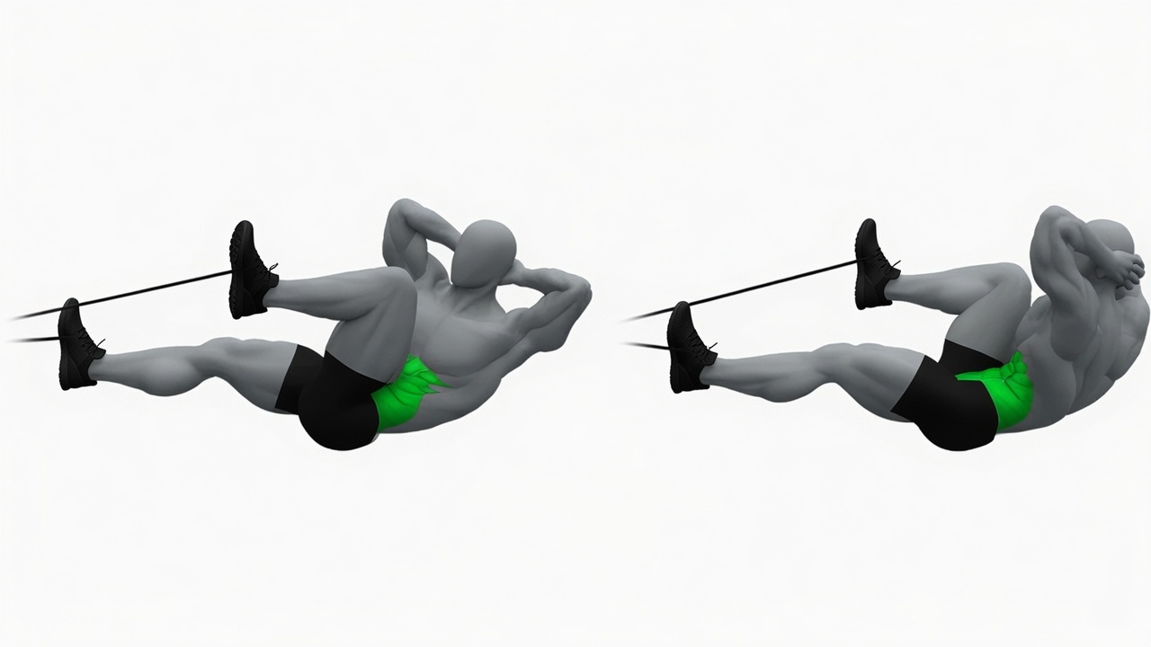 Bicycle Crunch (Band) exercise demonstration