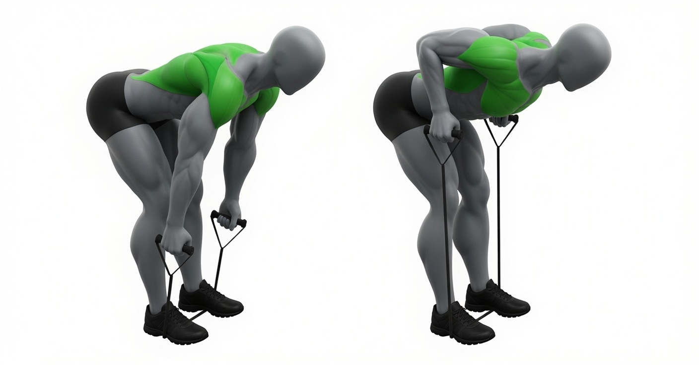 Bent-Over Row (Band) exercise demonstration