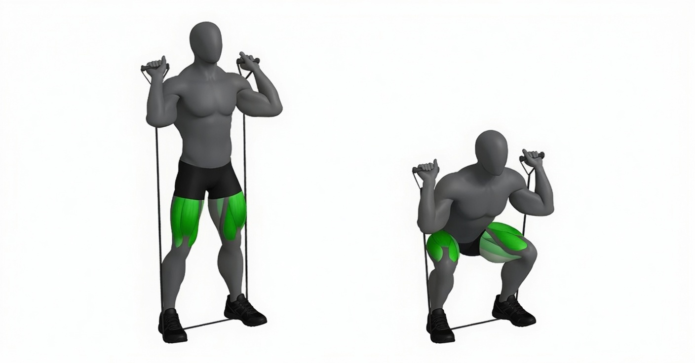 Squat (Band) exercise demonstration