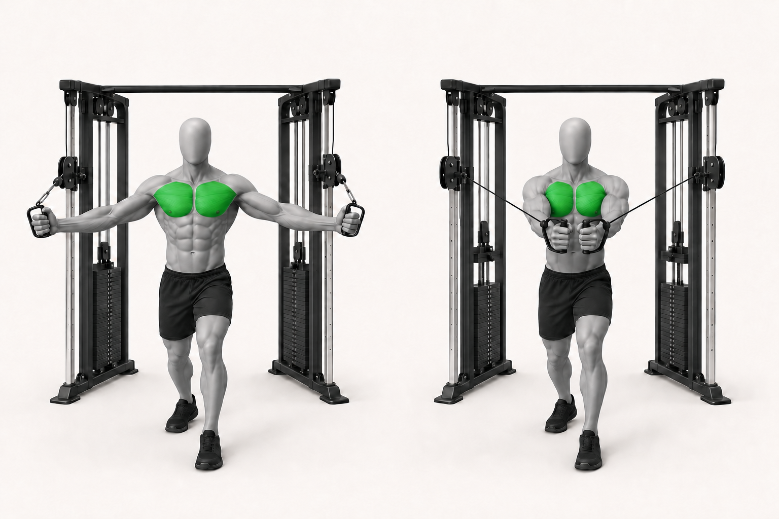 Cable chest fly exercise demonstration