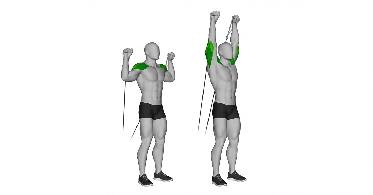 Cable overhead press exercise demonstration