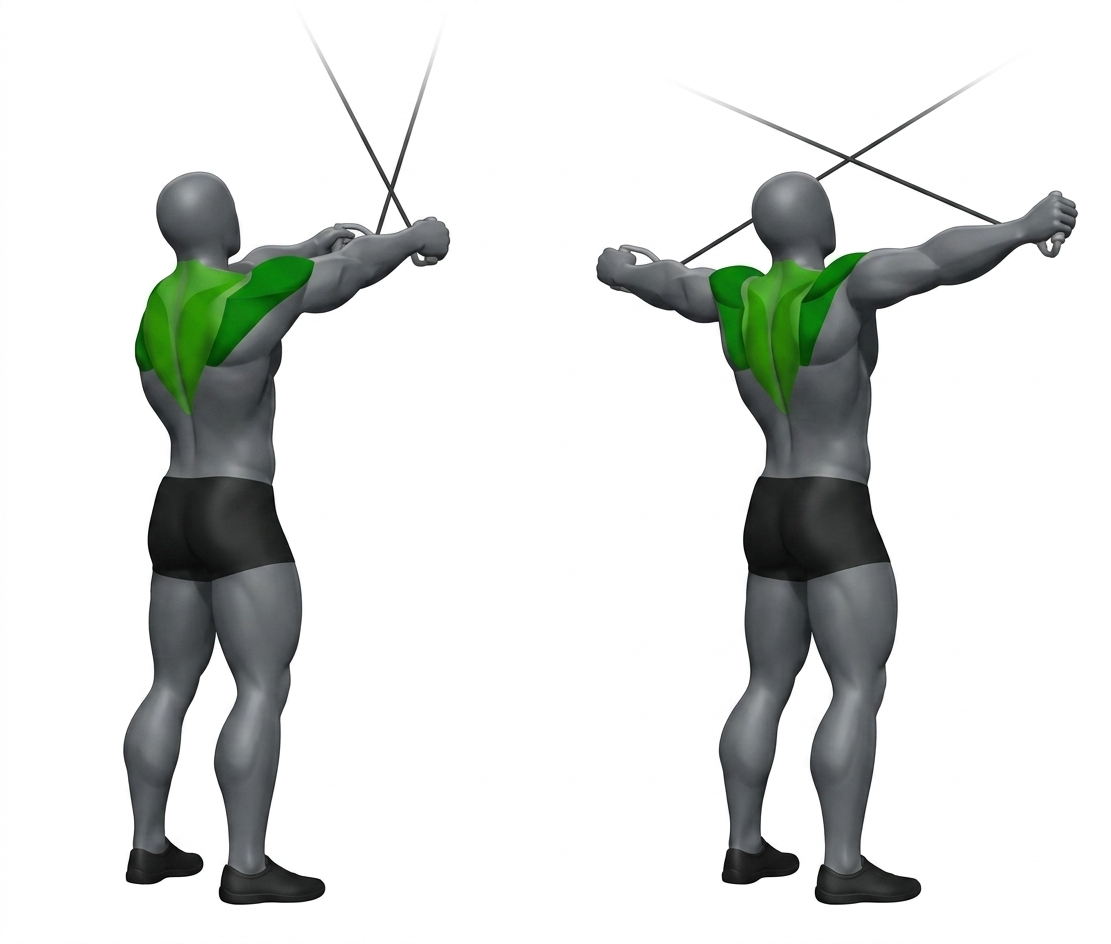 Cable rear delt fly exercise demonstration