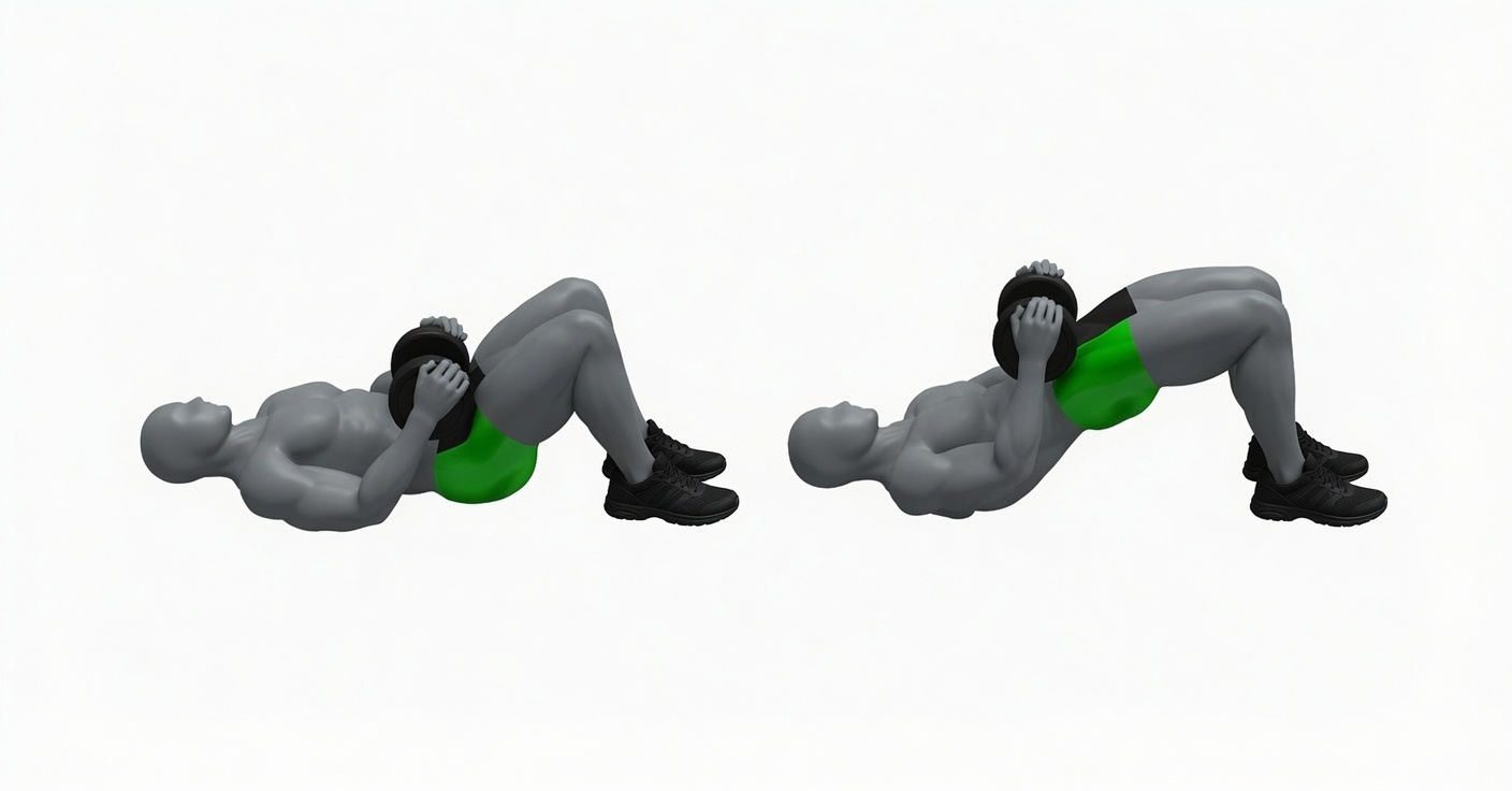 Dumbbell glute bridge exercise demonstration