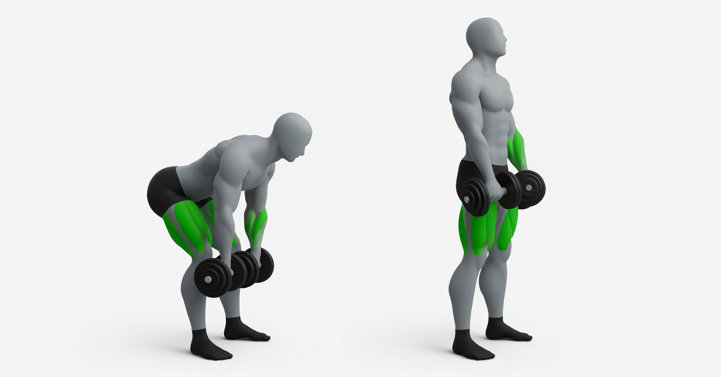 Dumbbell Romanian deadlift exercise demonstration