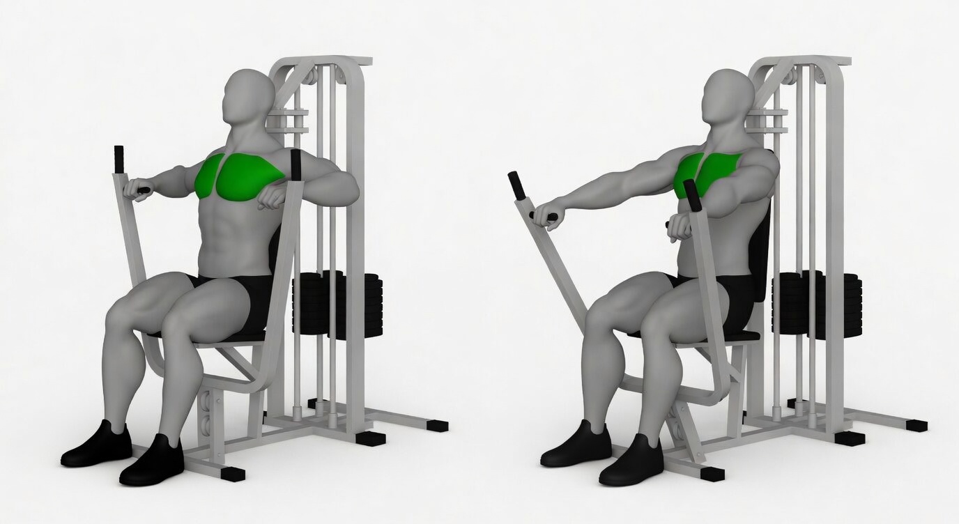 Machine chest press exercise demonstration