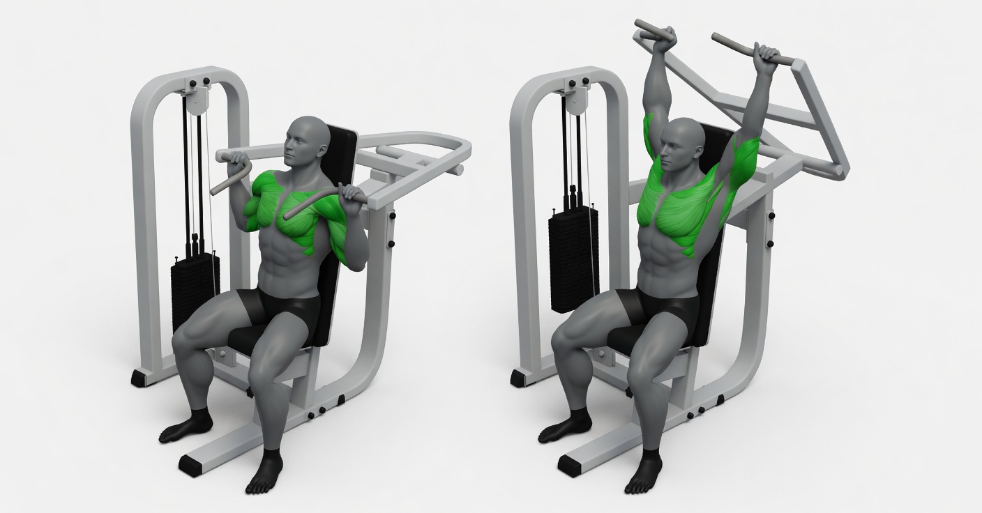 Machine shoulder press exercise demonstration