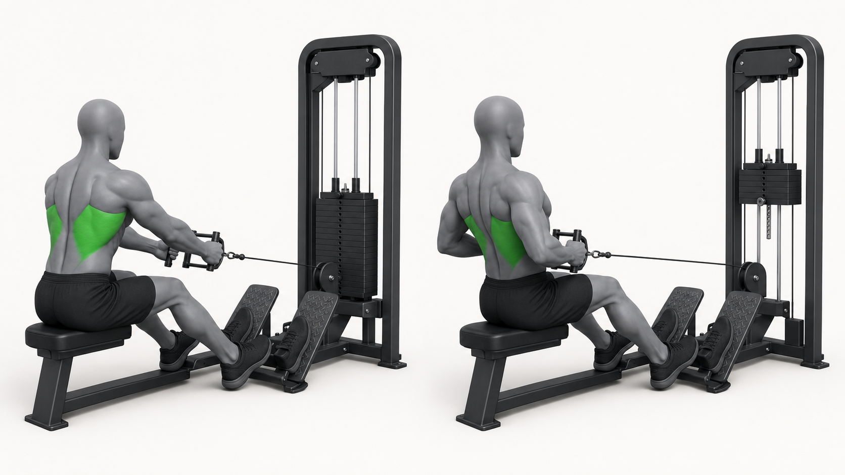 Seated cable row exercise demonstration