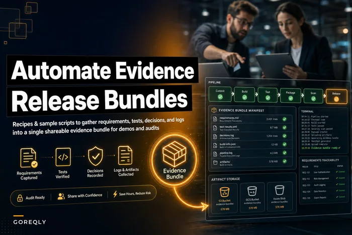 Build automated release evidence bundles: recipes to collect linked artifacts for demos and audits