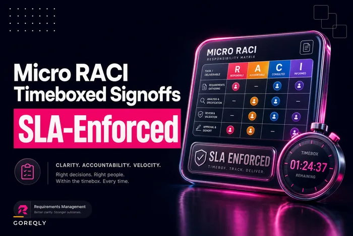 Micro-RACI for requirements: timeboxed signoffs and SLA-driven approvals