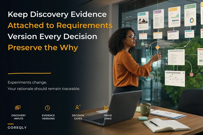 Preserve experiment rationale: a discovery-to-requirements lifecycle that keeps evidence usable