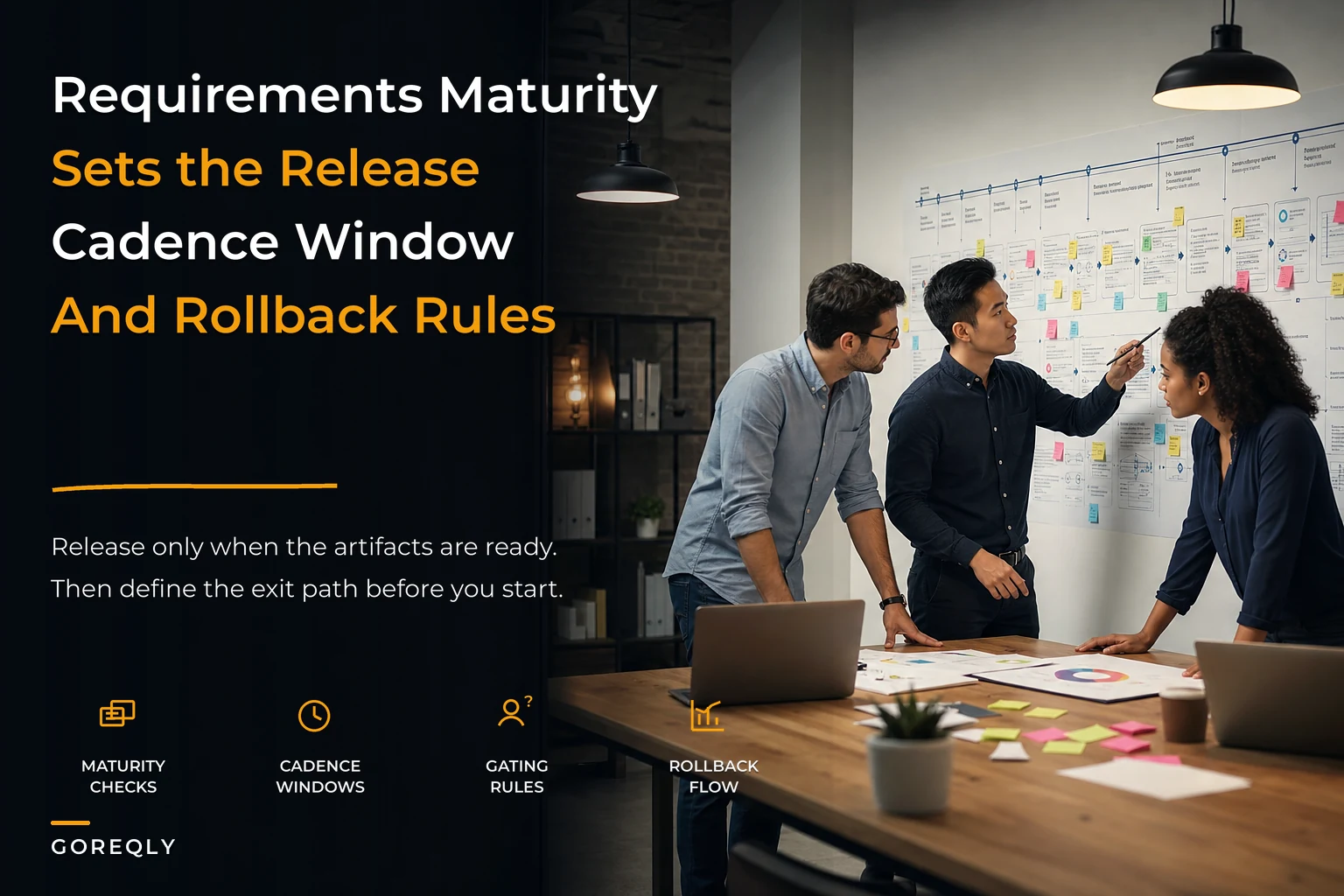 Requirements-driven release strategy: set cadence, windows and rollback rules from requirement maturity