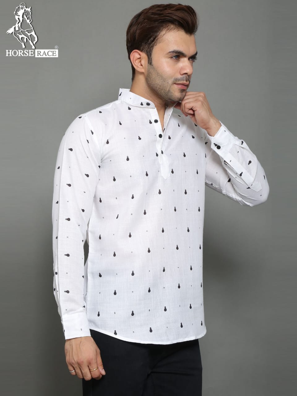 Details View - Kurta type shirt  photos - Casual Solid Kurta Shirt, Slim Fit, 100% Cotton, Stylish, Chinos, Tapered Denim, Sneakers, Dwarkesh Enterprise, Surat, Gujarat, India